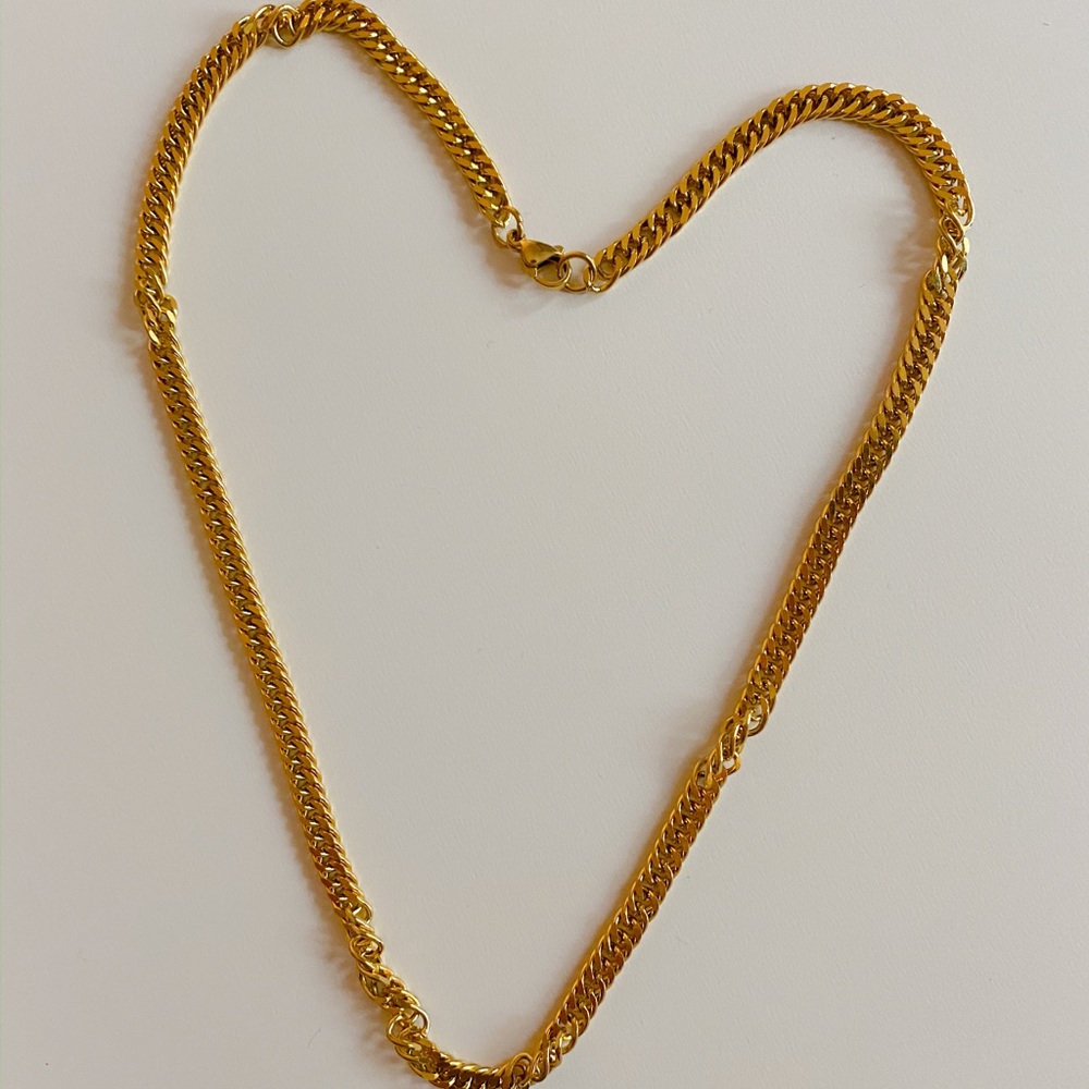 stainless steel gold filled link chain necklace